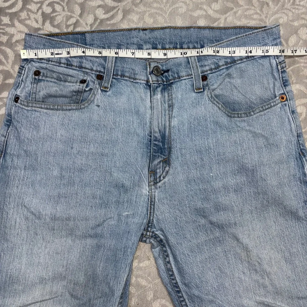 Levis 505 Regular Fit Straight‎ Leg Light Wash Blue Denim Mens 33x30 (E34)